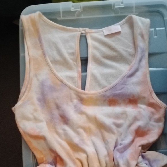 Pink Lily Pastel Tie-Dye Kids Romper - Picture 3 of 4